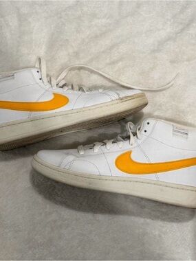 Nike Off-White Mesh High-Top Sneakers with Yellow Accent